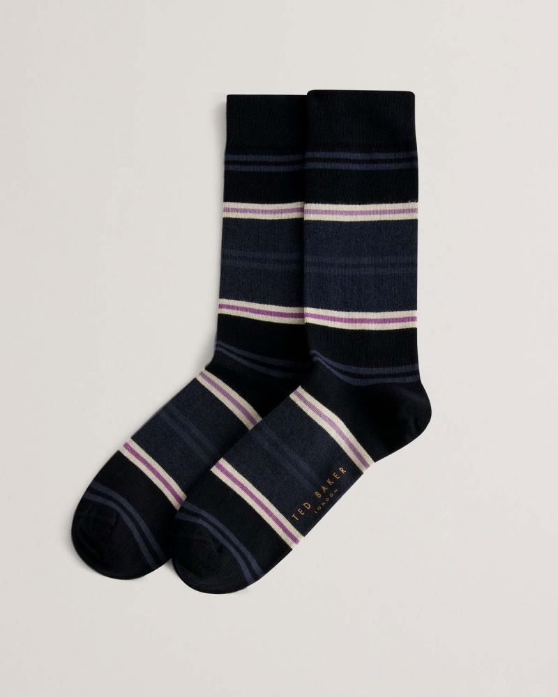 Ted Baker SOKKFIV W Paski Sock Granatowe | 91COJTAFS