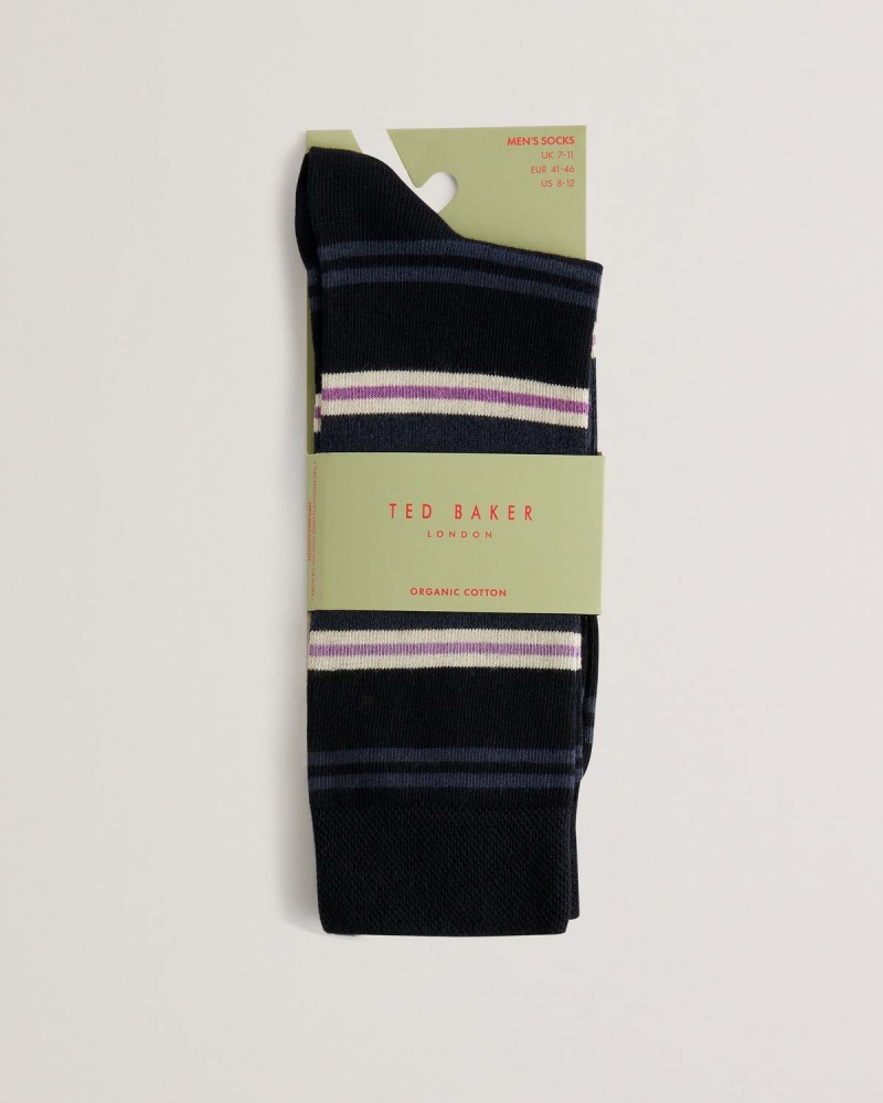 Ted Baker SOKKFIV W Paski Sock Granatowe | 91COJTAFS