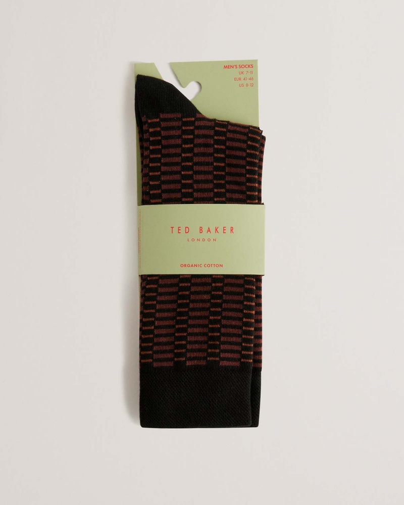 Ted Baker SOKKONE Patterned Sock Brązowe | 56CBVKTAP