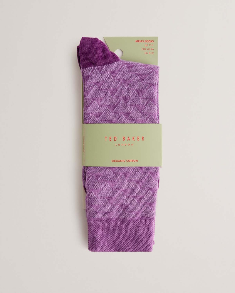 Ted Baker SOKKSEV Patterned Sock Niebieskie | 83OXESZNL