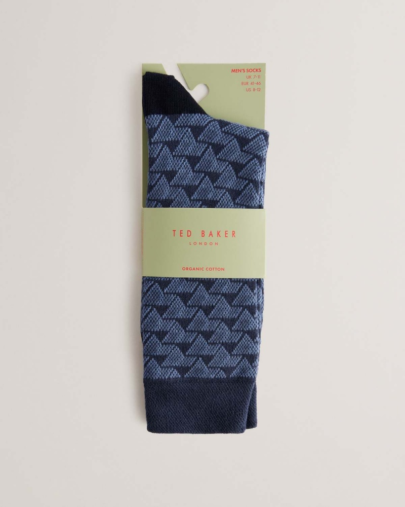 Ted Baker SOKKSEV Patterned Sock Niebieskie | 83OXESZNL