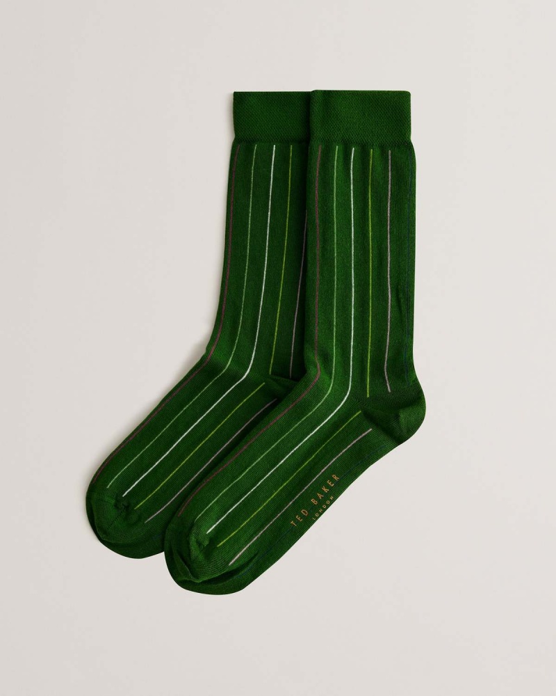 Ted Baker SOKKTHR Vertical Stripe Sock Dk-green | 35CRXIMQW