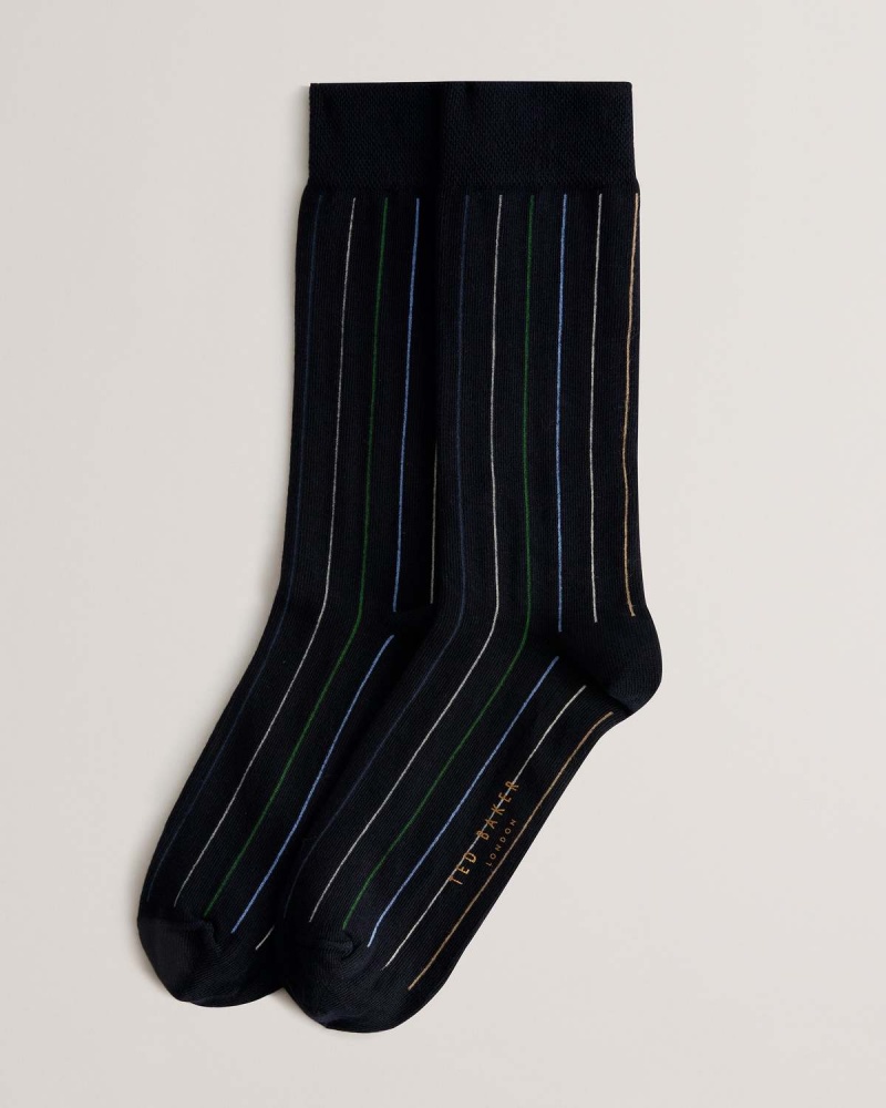 Ted Baker SOKKTHR Vertical Stripe Sock Dk-green | 35CRXIMQW