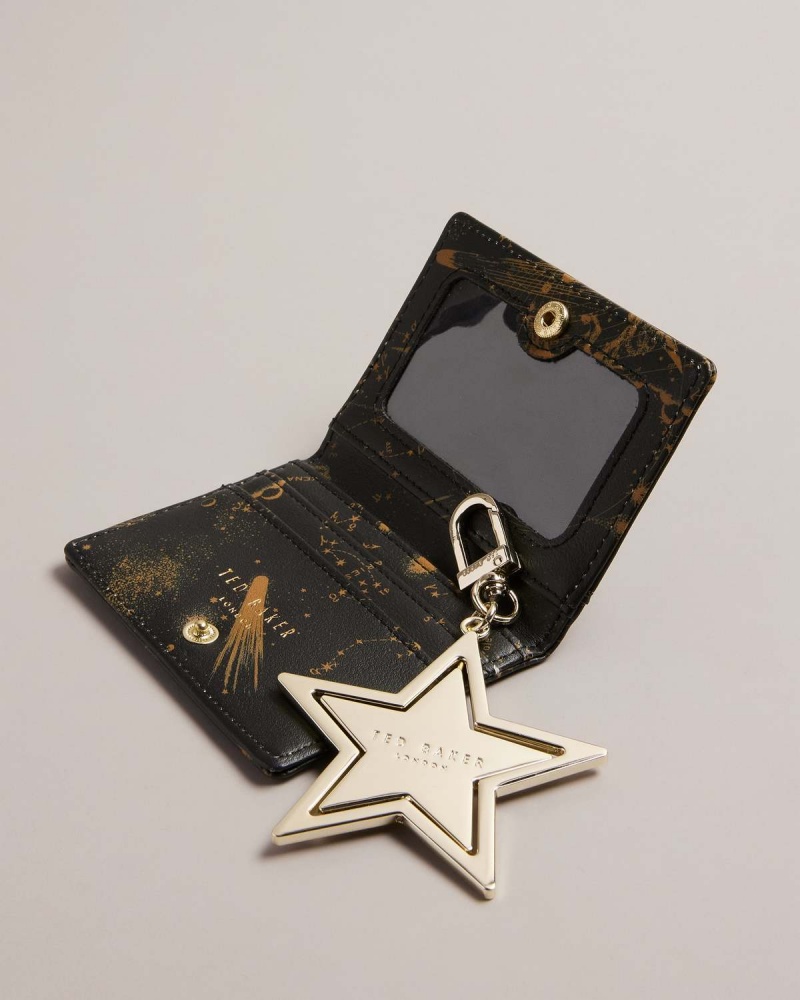 Ted Baker STARRRY Star Keyring and Card Holder Gift Set Czarne | 38YSNFGBU