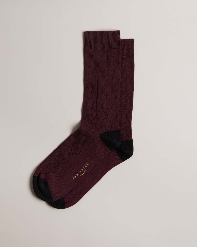 Ted Baker SWELTER Geometric Knit Sock Fioletowe | 72SFHMGDL