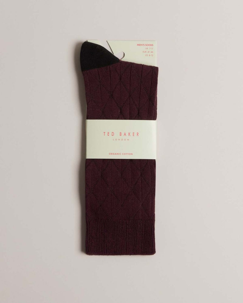 Ted Baker SWELTER Geometric Knit Sock Fioletowe | 72SFHMGDL