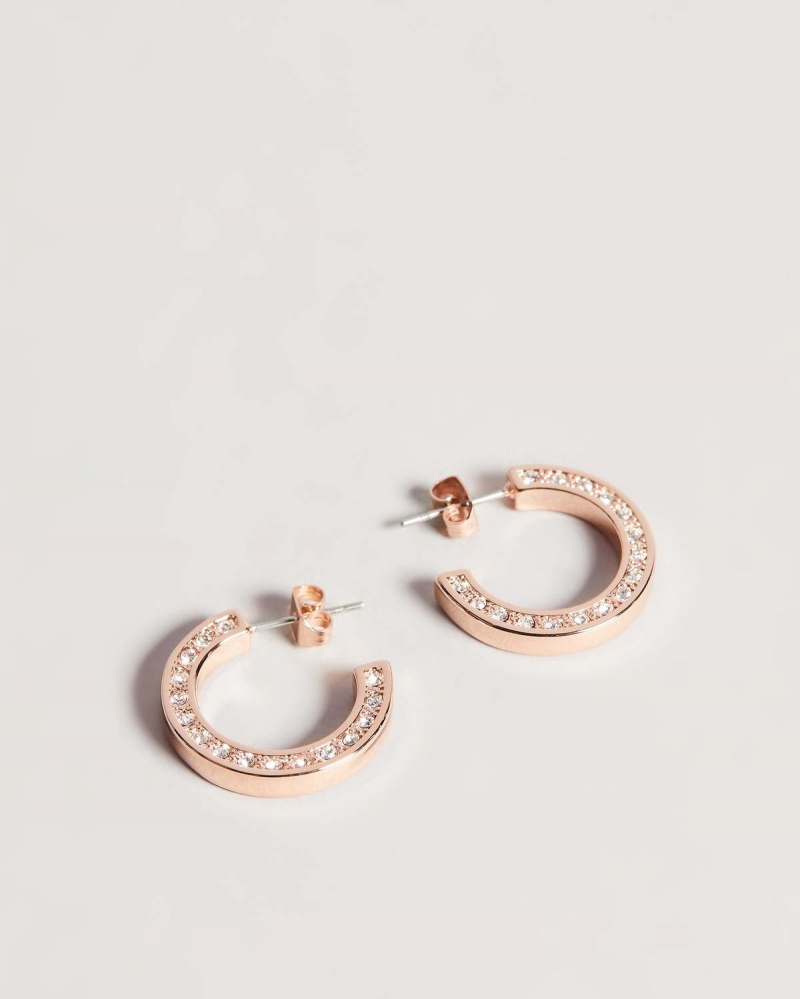 Ted Baker Senatta Crystal Hoop Earring Rosegold | 35BXTPFQK