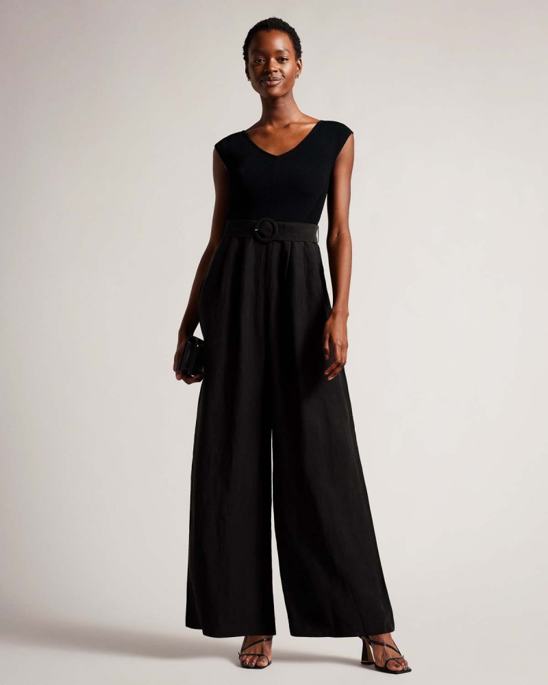 Ted Baker TABBIAA Off The Shoulder Szerokie Leg Jumpsuit Białe | 79NJZMPHU