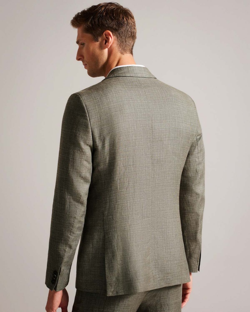 Ted Baker TAYLORJ Slim Linen Wełna Jacket Ciemny | 17KVDCQJI