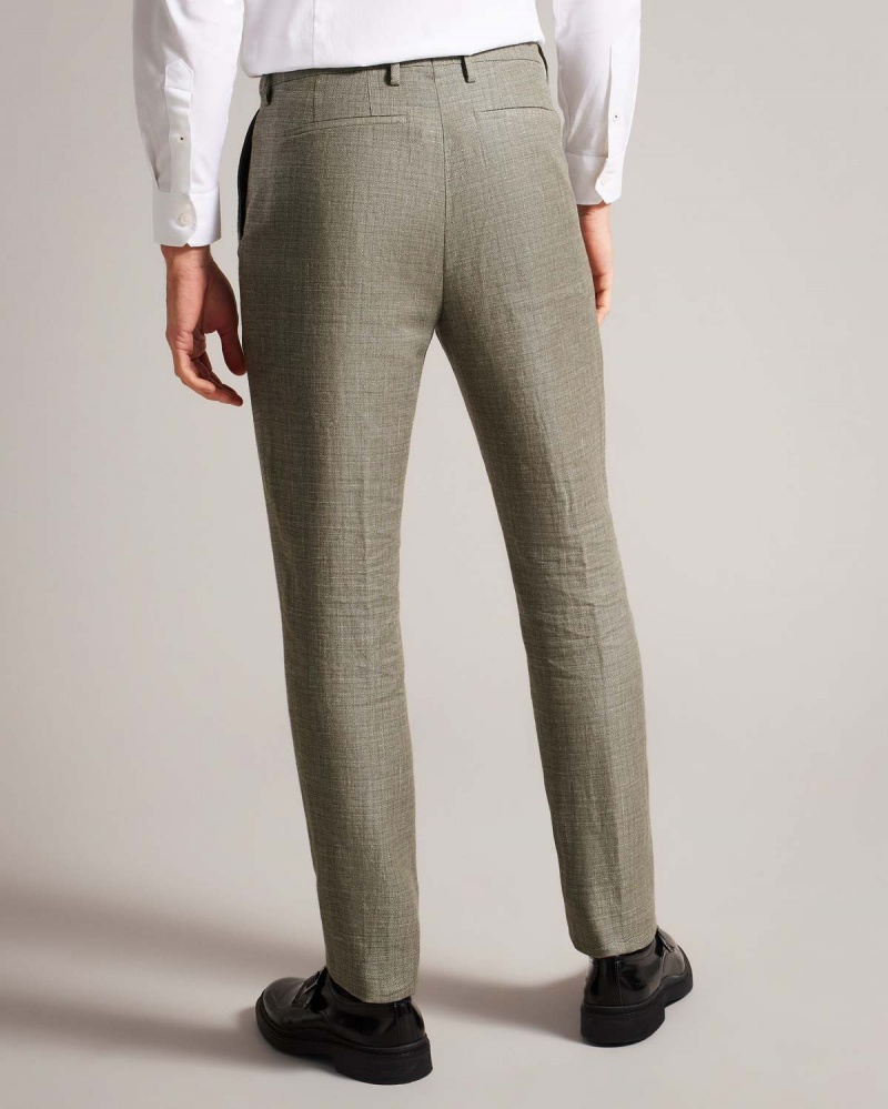 Ted Baker TAYLORT Slim Linen Wełna Trousers Granatowe | 98MDKSOLP