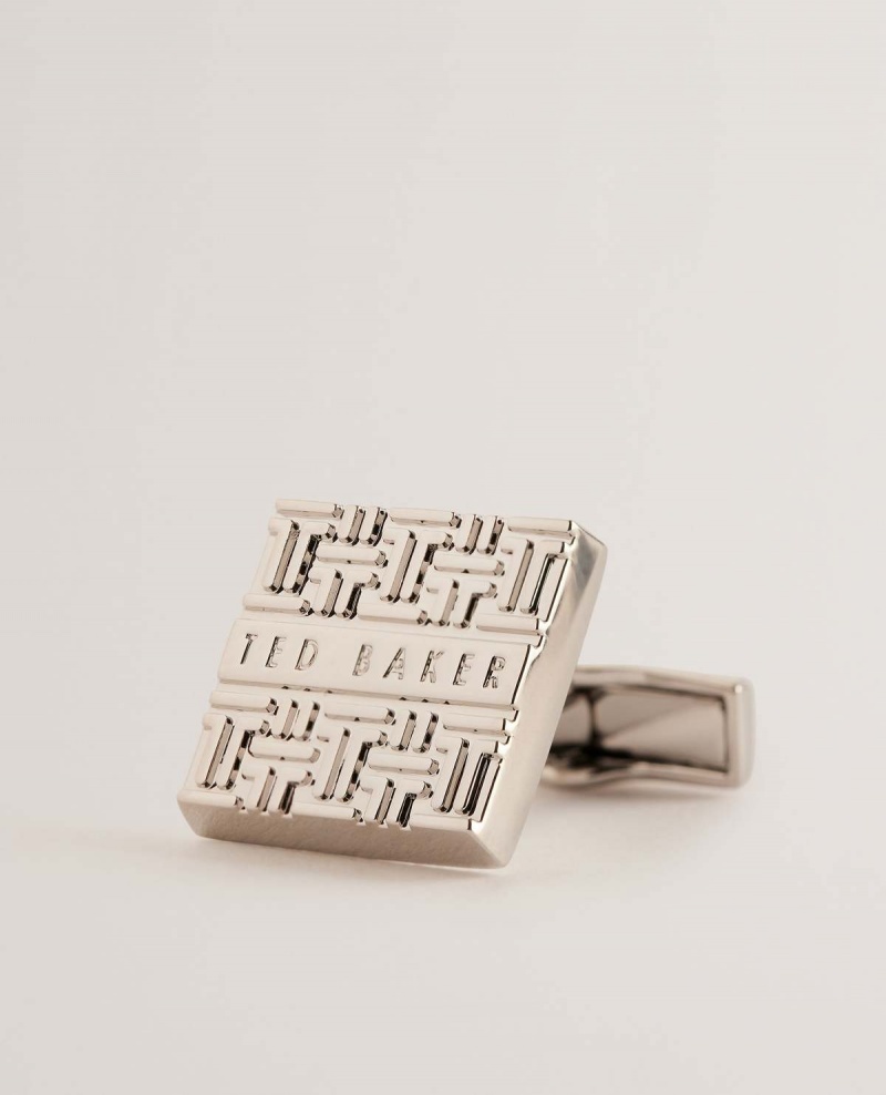 Ted Baker TEDRICK T Print Logo Cufflinks Silver-col | 03HVPXYCA