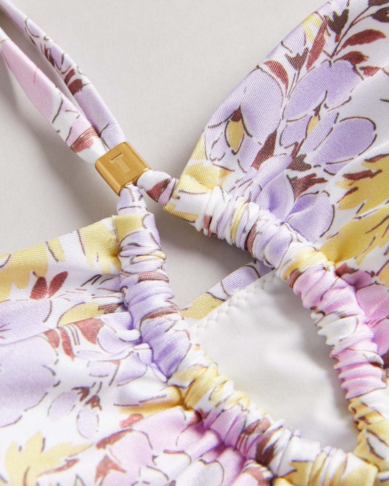 Ted Baker TELISEA Cut Out Detail Bikini Top Białe | 10HBAJKSG