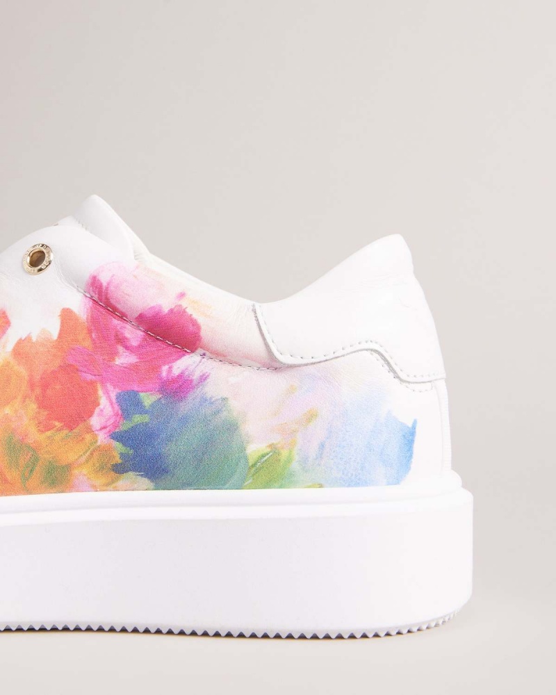 Ted Baker TENNIA Art Print Platformie Sneaker White-or | 82ZIKHVRN