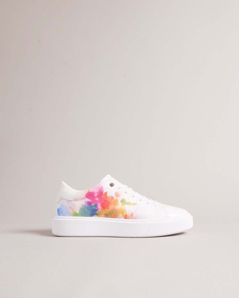 Ted Baker TENNIA Art Print Platformie Sneaker White-or | 82ZIKHVRN