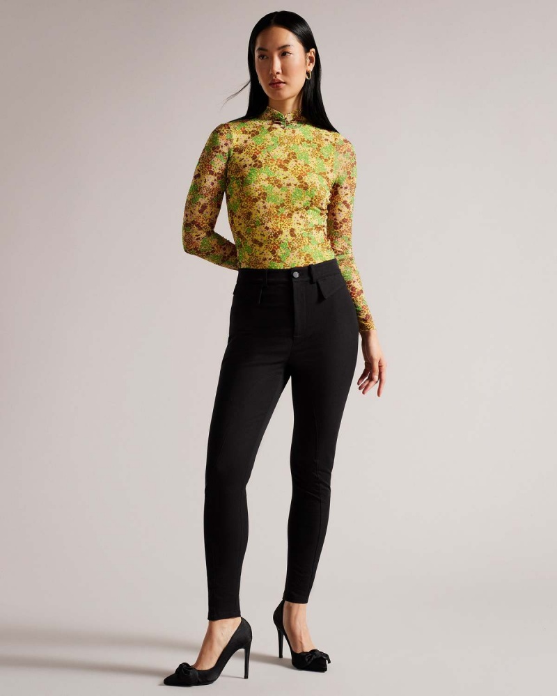 Ted Baker TESIA Panelled Leggings Natural | 54LAGMBEK