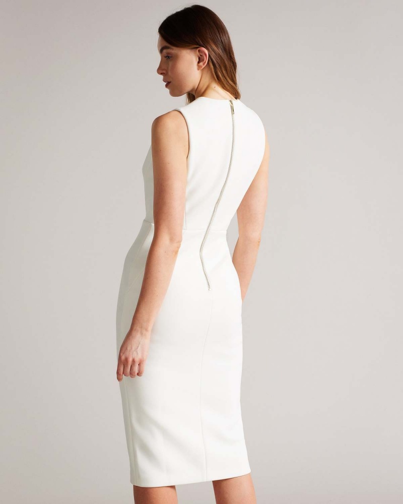 Ted Baker TILOLAH Seam Detail Bodycon Sukienki Ivory | 59YQJAGVM