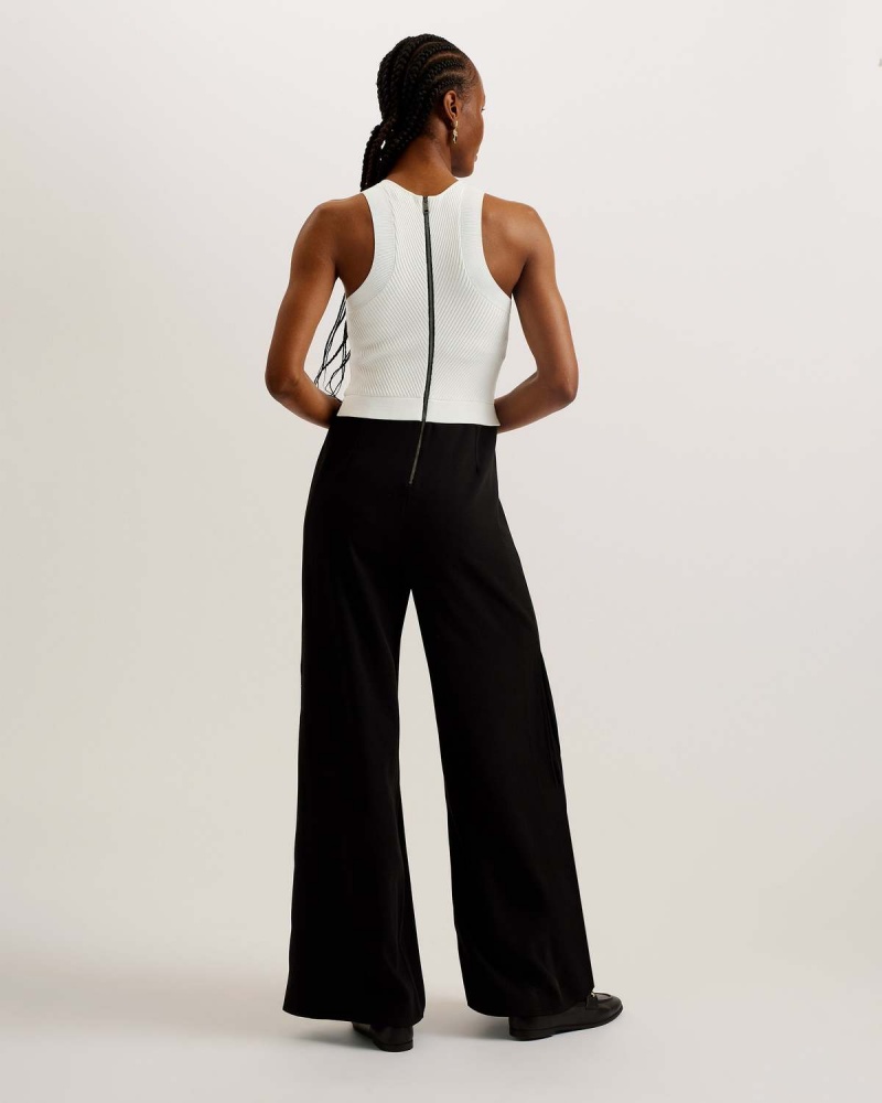 Ted Baker TOVELI Racer Back Mockable Jumpsuit Czarne | 70VDEIZBC