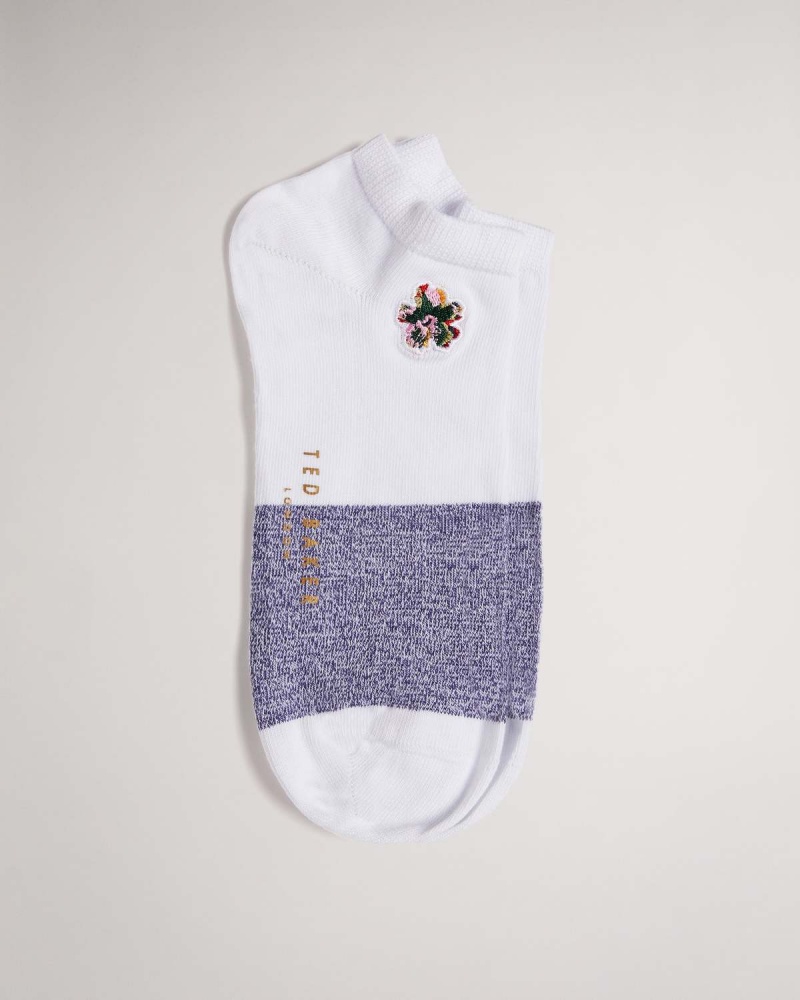 Ted Baker TRANSOK Trainer Sock Białe | 82CBQZAIS