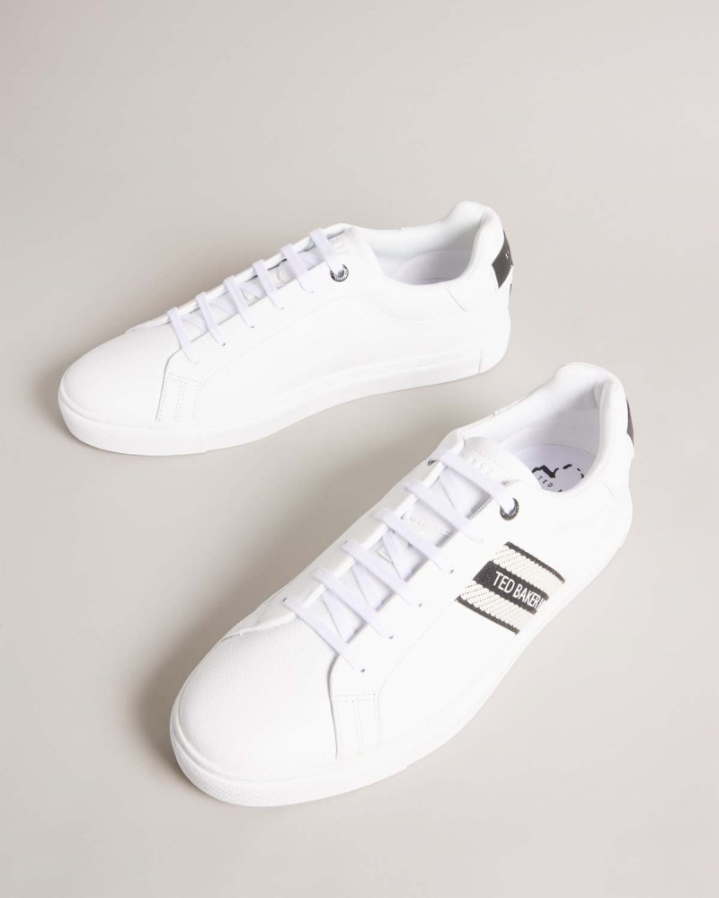 Ted Baker TRILOBW Webbing Cupsole Sneaker with T Back Białe | 24ABIWVRF