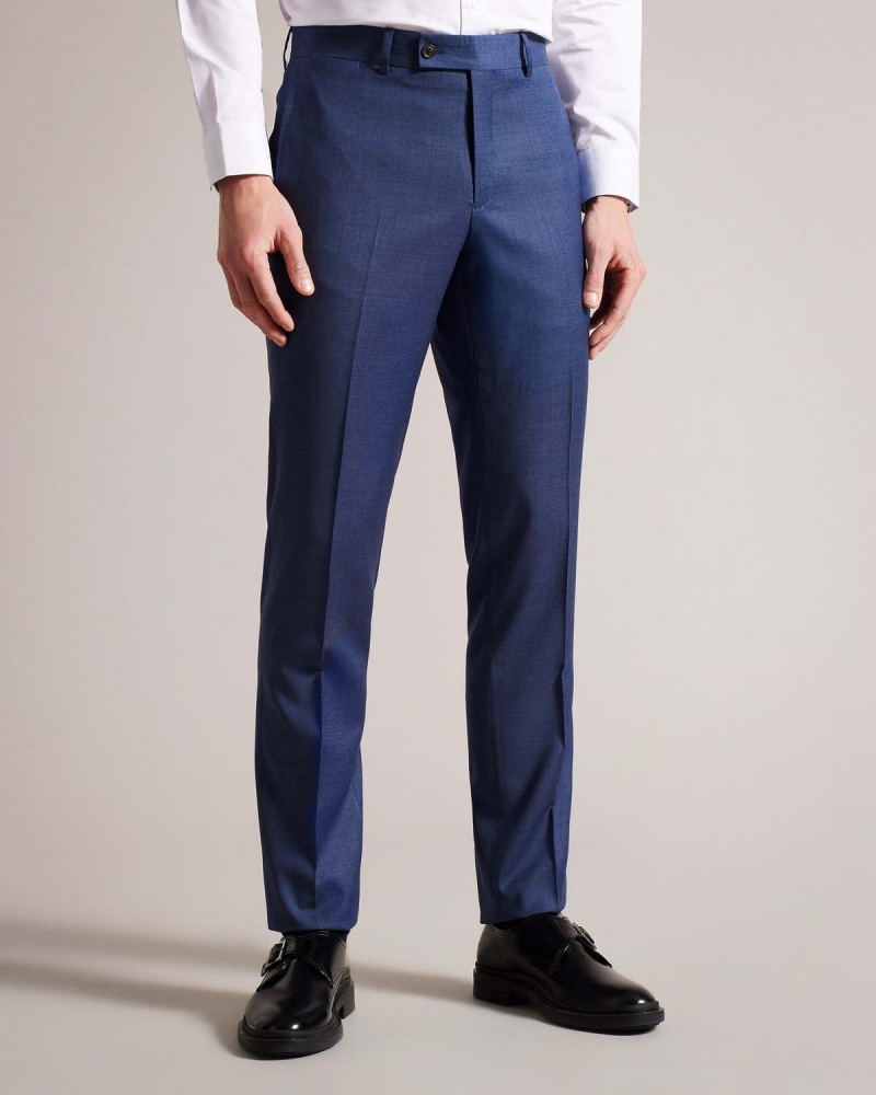 Ted Baker UPSALAT Navy Mix Suit Trousers Granatowe | 35LRJAHCM