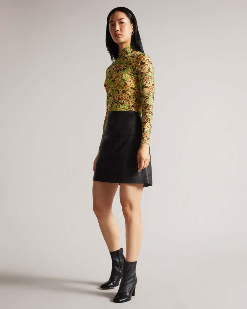 Ted Baker VALIAT A Line Zamszowe Mini Skirt Czarne | 52TXHUNBW