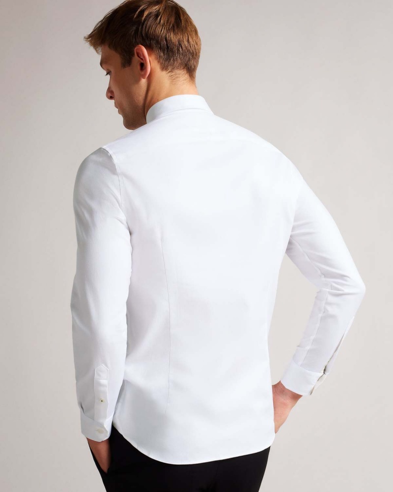 Ted Baker WITONE LS Woven HerrinGBone Shirt Białe | 02WONKHQF