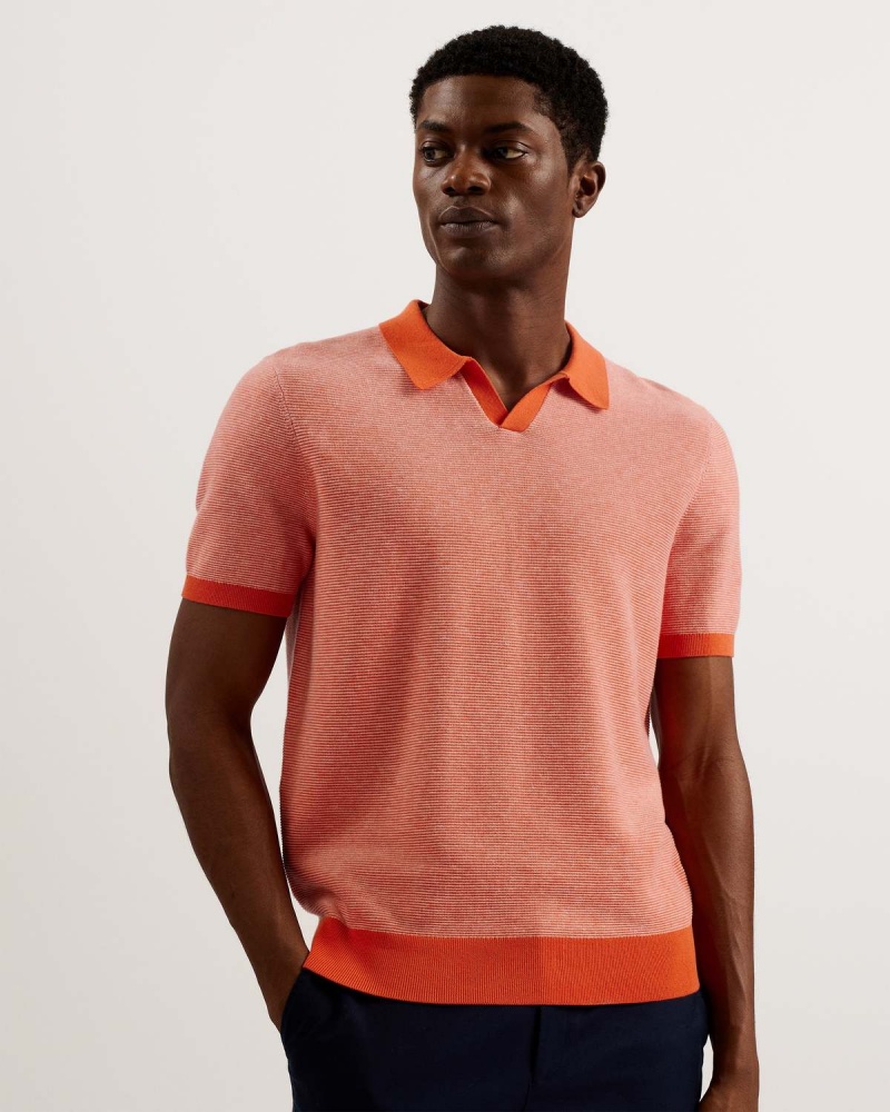 Ted Baker WULDER Regular SS Open Neck Polo Brt-orange | 70SCMFOUG