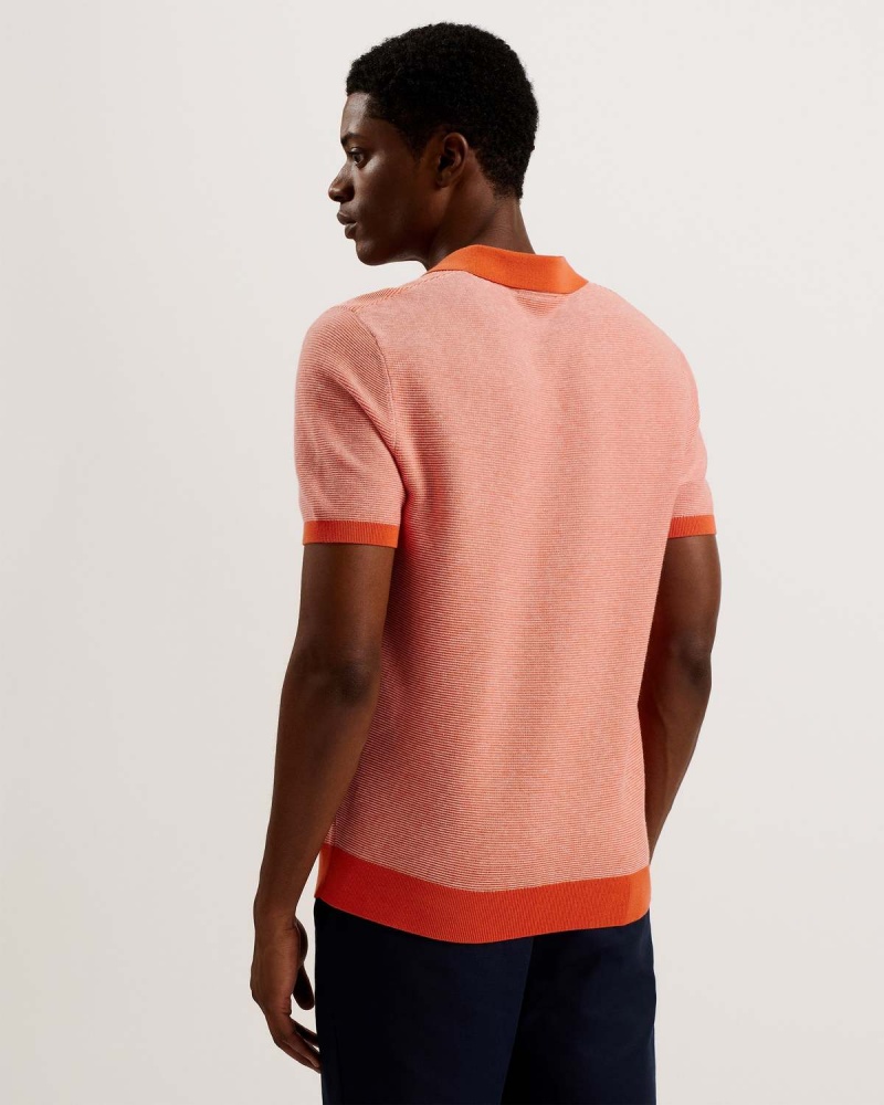 Ted Baker WULDER Regular SS Open Neck Polo Brt-orange | 70SCMFOUG