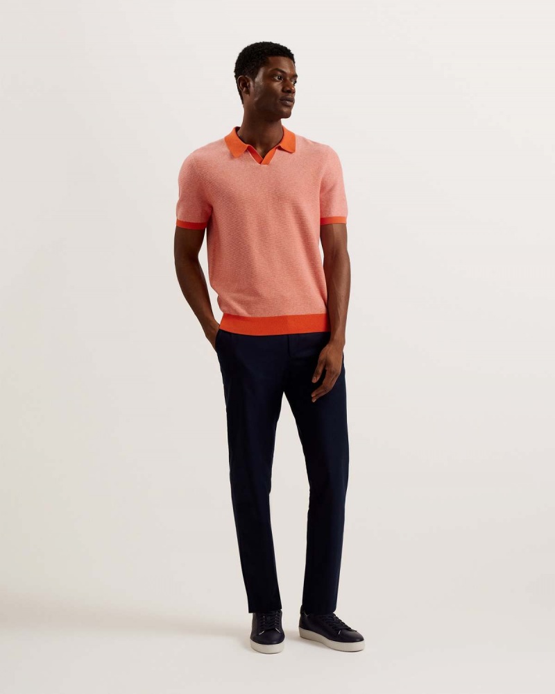 Ted Baker WULDER Regular SS Open Neck Polo Brt-orange | 70SCMFOUG