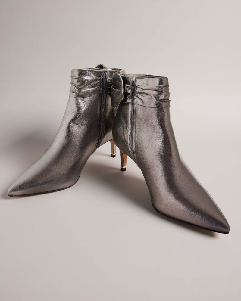 Ted Baker YONA Zamszowe Bow Detail Ankle Boots Czarne | 08BGRDZHI