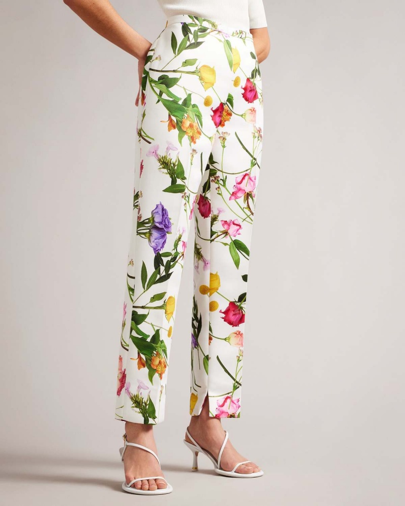 Ted Baker ZIAAHT Printed Narrow Peg Trouser Białe | 30YUZRSDJ